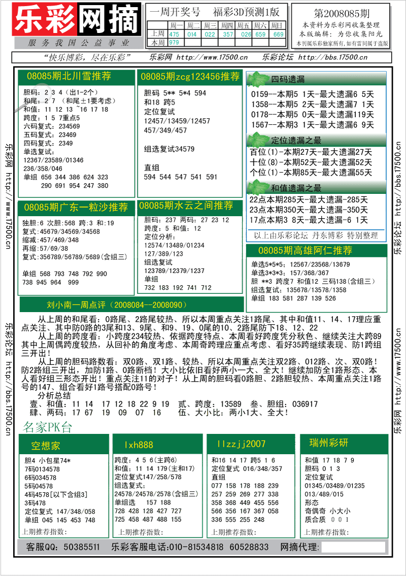 福彩3D预测版